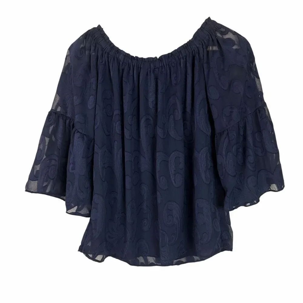 Lilly Pulitzer Women’s Nevie XXS Off the Shoulder Top Blue